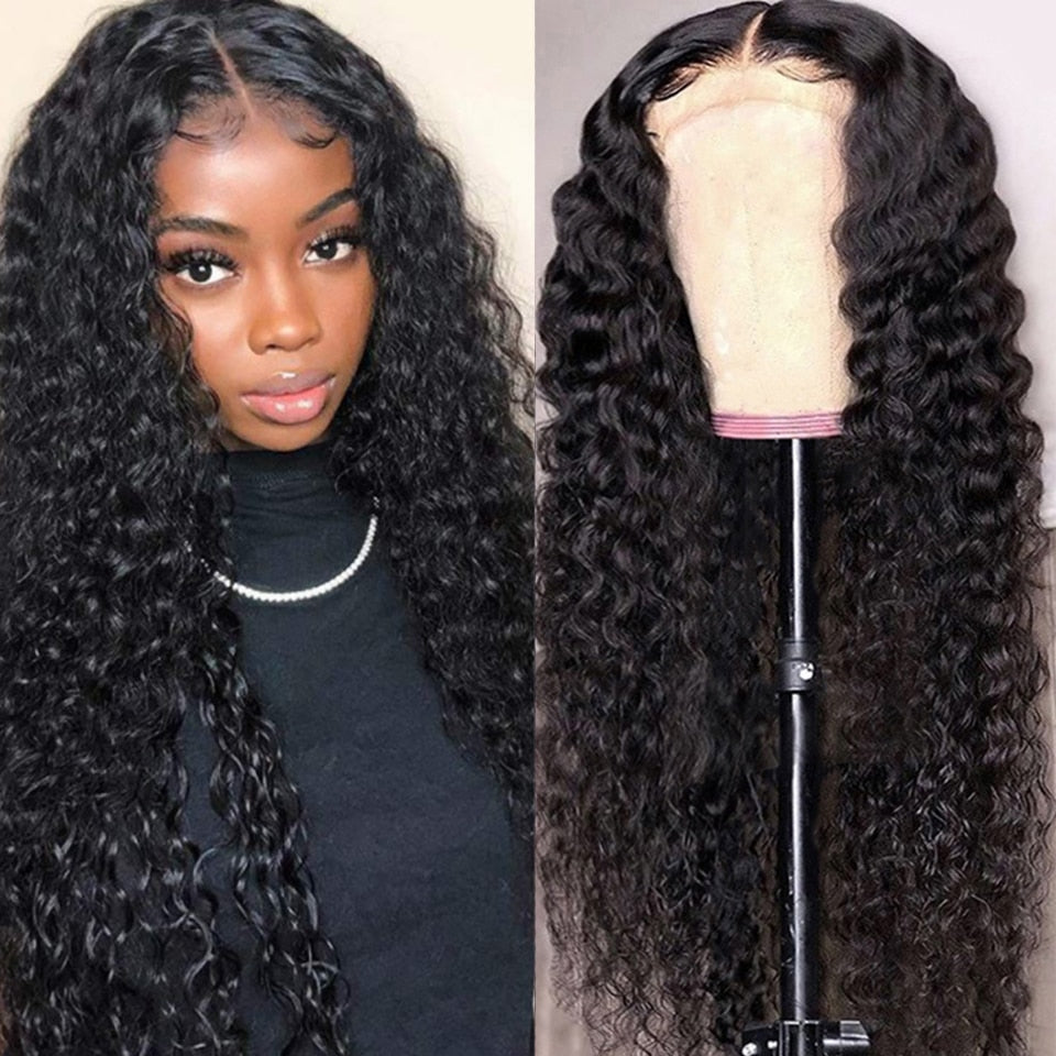 curly girly - human hair 13x4 lace frontal wig - peruvian 4x4 lace