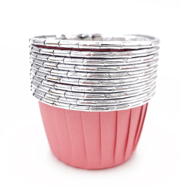 10/50pcs cupcake paper cup oilproof cupcake liner baking cup tray case kitchen wedding party caissettes golden muffin  wrapper paper