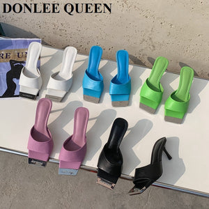 pretty toes - party colors! square toe heels - popular shoe !