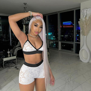 mesh me baby? - sexy bra top skinny shorts mesh outfit  club suit sleep wear tracksuits 2021 summer 2 piece set for women lace pajama sets