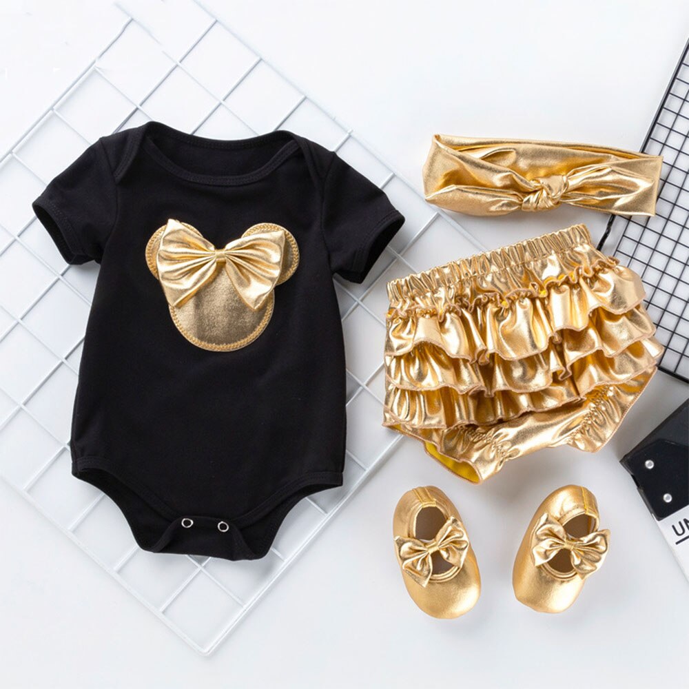 new baby clothing baby romper golden pp pants suit baby jumpsuit four-piece children's clothing newborn jumpsuit