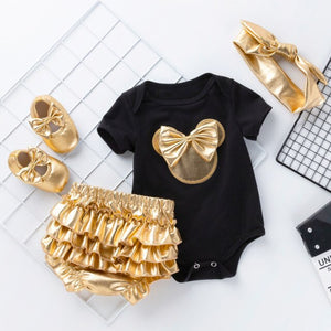 new baby clothing baby romper golden pp pants suit baby jumpsuit four-piece children's clothing newborn jumpsuit