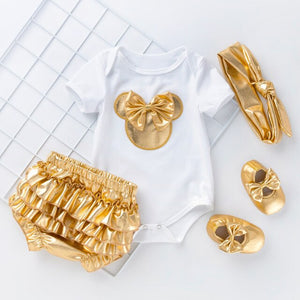 new baby clothing baby romper golden pp pants suit baby jumpsuit four-piece children's clothing newborn jumpsuit