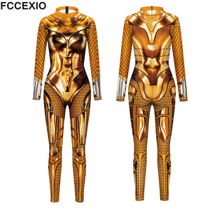 the wonder is magic woman - movie pattern 3d print sexy bodysuits women plus size long sleeve cosplay new jumpsuit