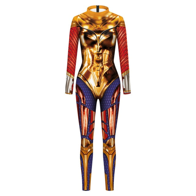 the wonder is magic woman - movie pattern 3d print sexy bodysuits women plus size long sleeve cosplay new jumpsuit