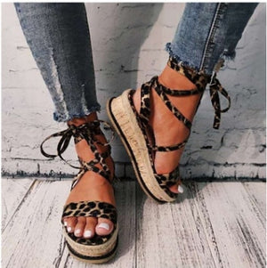 bohemian platform sandal! women snakesandals platform heels cross strap ankle lace peep toe  beach party ladies shoes zapatos sandals