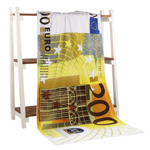 money towels and flag towels - euro dollaz yenz! canadian foreign usa! luxury beach towels