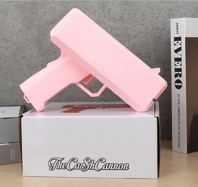 money shower - moneygun make it rain paper spray cash tool, super dollar party props pink