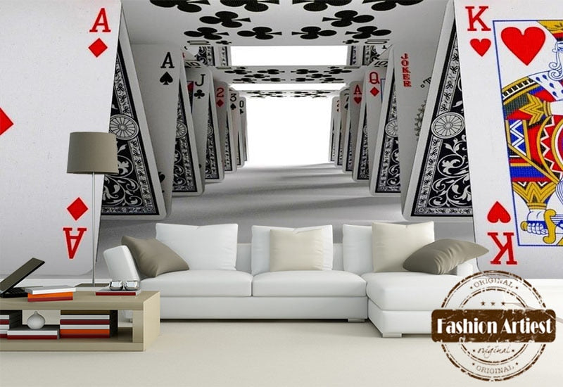 mind games - 3d wallpaper - deck of cards wall art