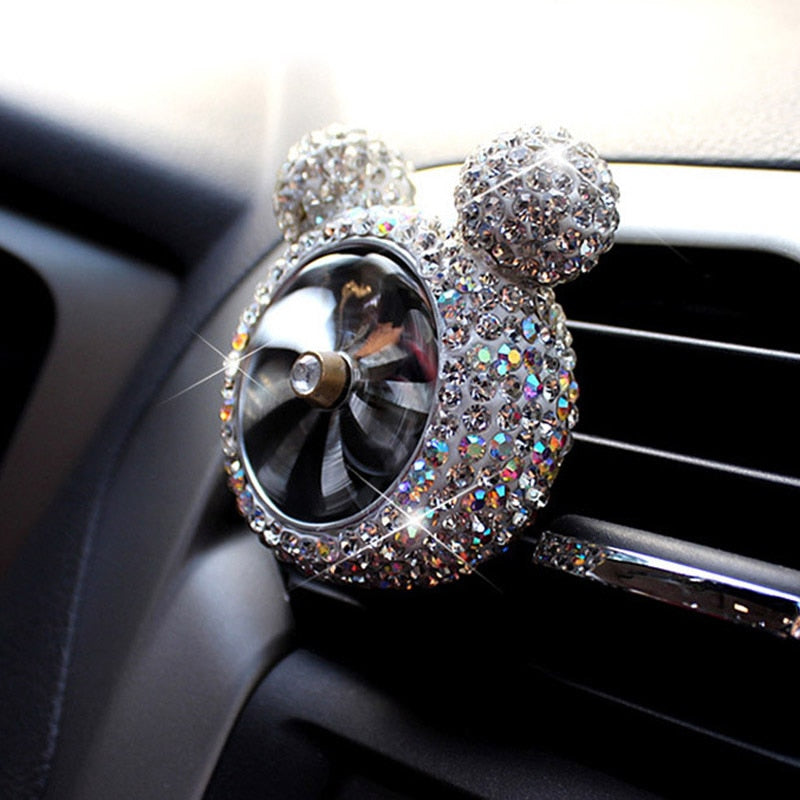 car bling vent clip - bling crystal diamond cartoon car air freshener outlet vent clip car perfume solid diffuser car accessories