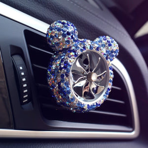 car bling vent clip - bling crystal diamond cartoon car air freshener outlet vent clip car perfume solid diffuser car accessories blue