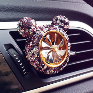 car bling vent clip - bling crystal diamond cartoon car air freshener outlet vent clip car perfume solid diffuser car accessories purple