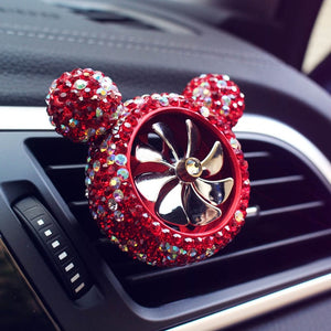 car bling vent clip - bling crystal diamond cartoon car air freshener outlet vent clip car perfume solid diffuser car accessories red