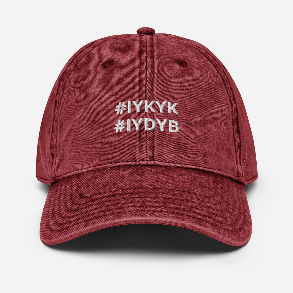 if you know you know! if you dont you broke! -  vintage cotton twill cap hat #iykyk maroon
