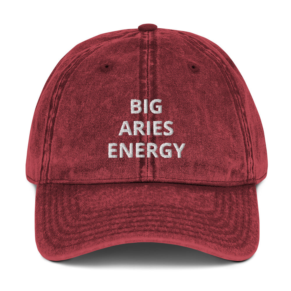 aries - vintage cotton twill - zodiac hat cap maroon