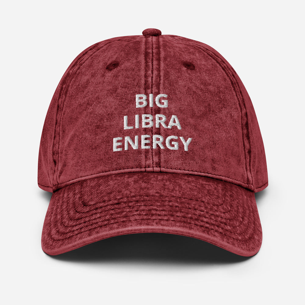 libra - vintage cotton twill - zodiac hat cap maroon