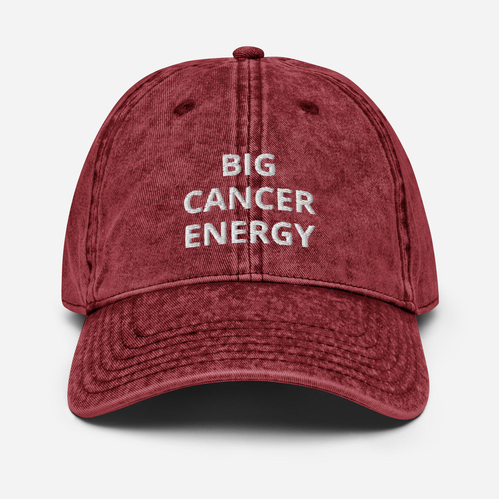 cancer - vintage cotton twill - zodiac hat cap maroon