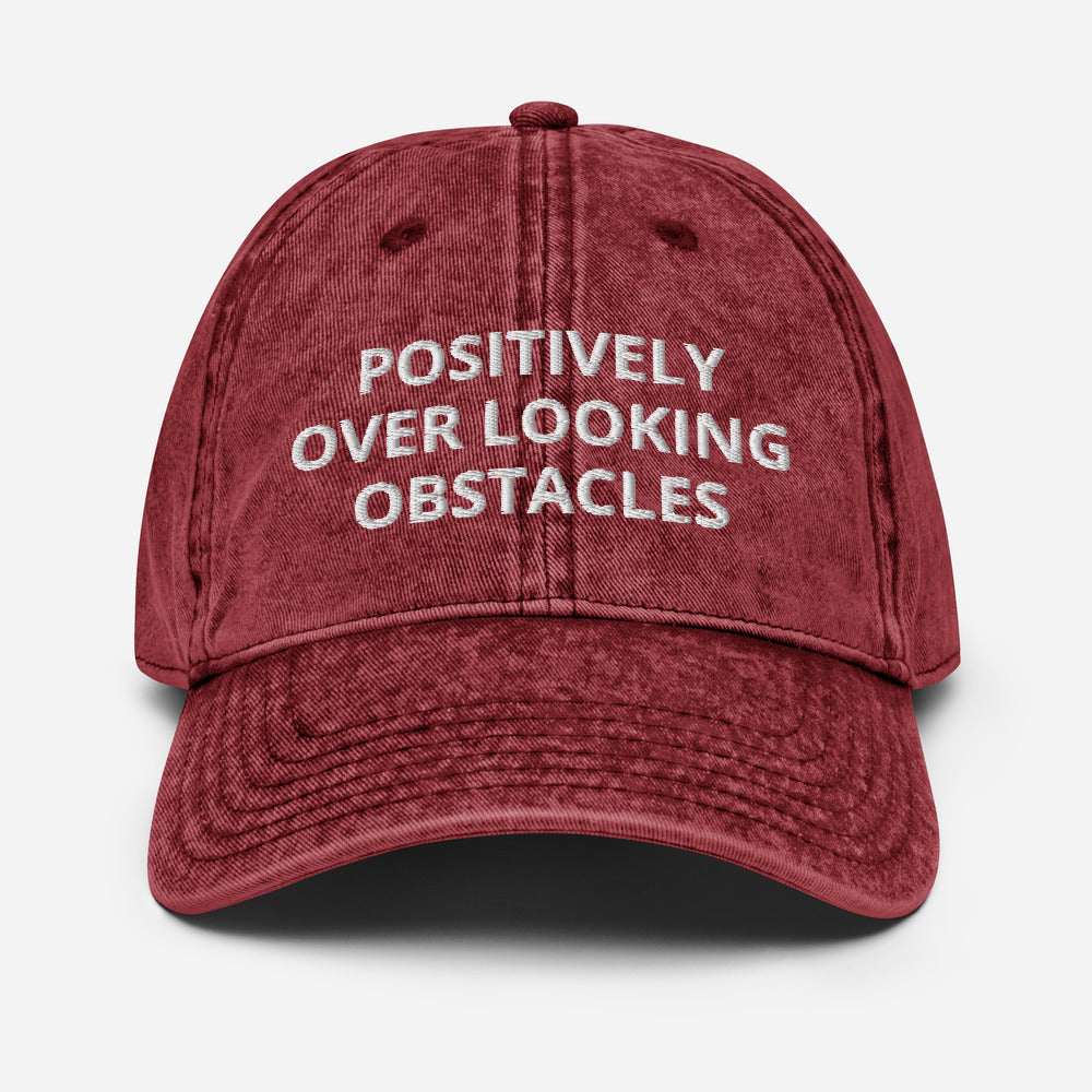 polo - positively over looking obstacles - vintage cotton twill hat cap maroon