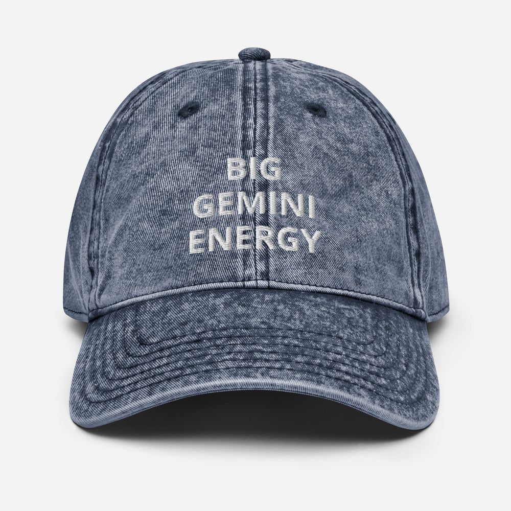 gemini - vintage cotton twill - zodiac hat cap navy