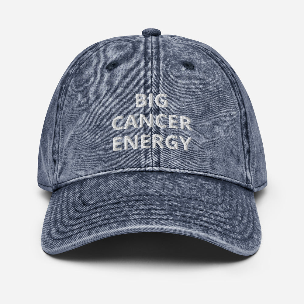 cancer - vintage cotton twill - zodiac hat cap navy