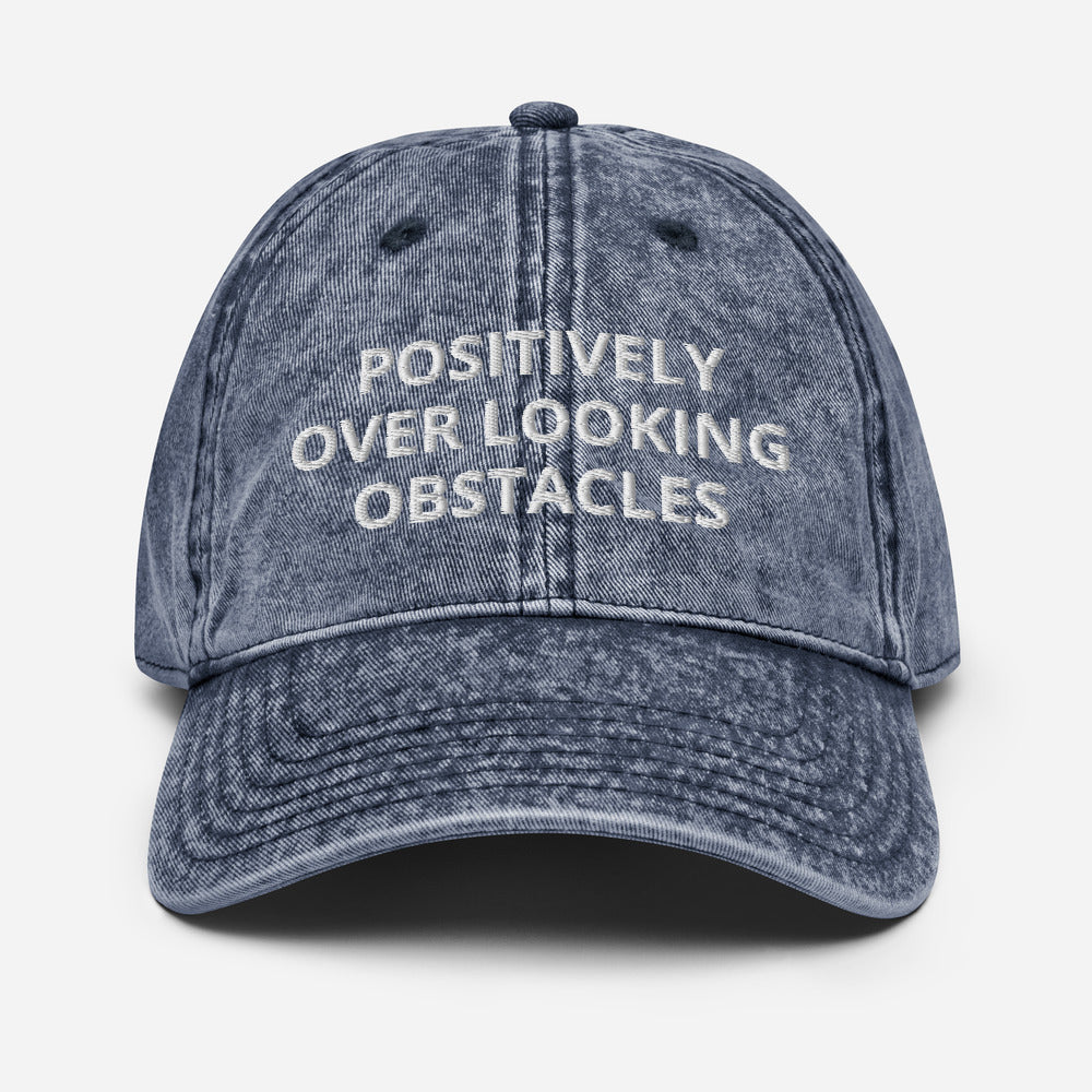 polo - positively over looking obstacles - vintage cotton twill hat cap navy