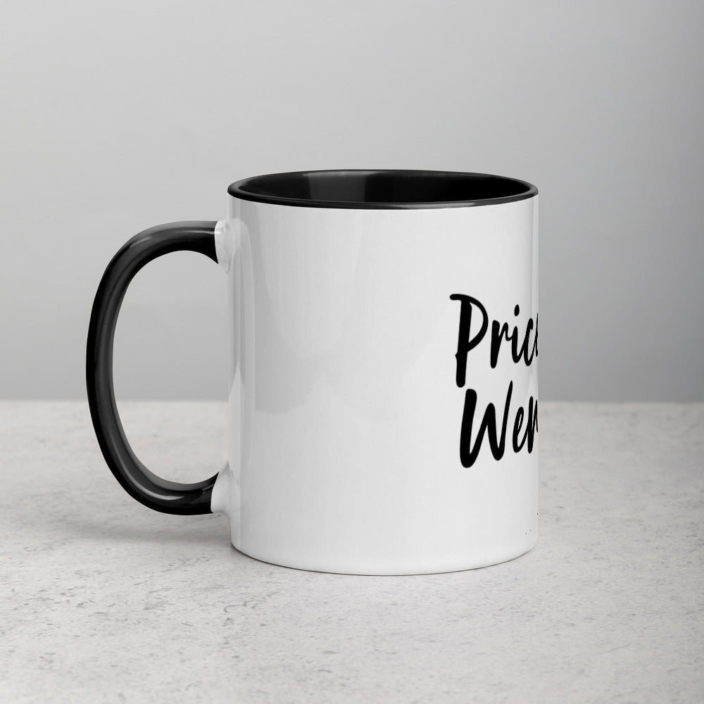 price just went up! - black mug with color inside