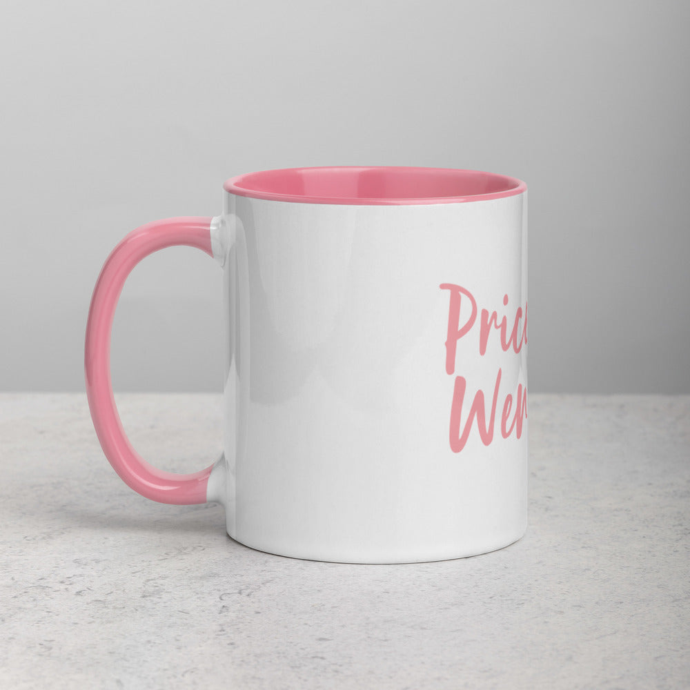 price just went up! - pink mug with color inside